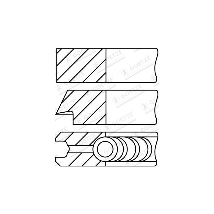 Stūmoklio žiedų komplektas GOETZE ENGINE 08-432207-30