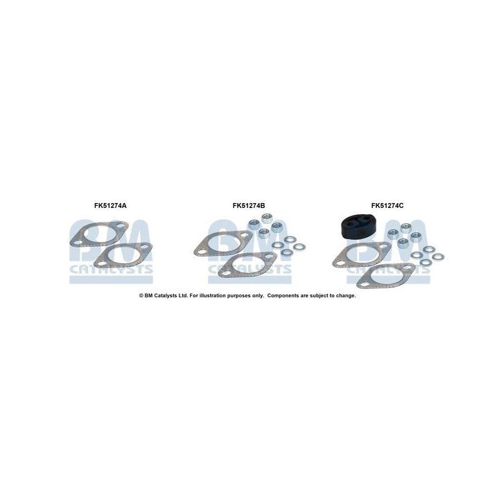 Montavimo komplektas, išmetimo vamzdis BM CATALYSTS FK51274