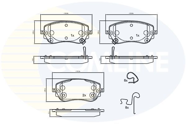 Stabdžių trinkelių rinkinys, diskinis stabdys COMLINE CBP34028