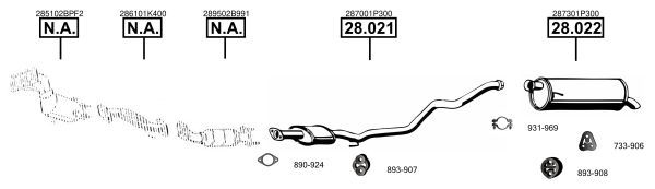 Išmetimo sistema ASMET KI281100
