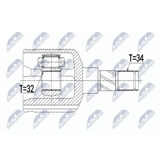 Jungčių komplektas, kardaninis velenas NTY NPW-BM-082