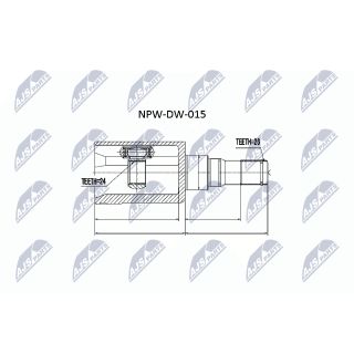 Jungčių komplektas, kardaninis velenas NTY NPW-DW-015