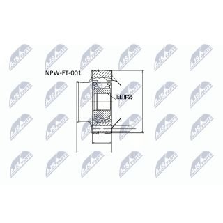 Jungčių komplektas, kardaninis velenas NTY NPW-FT-001A