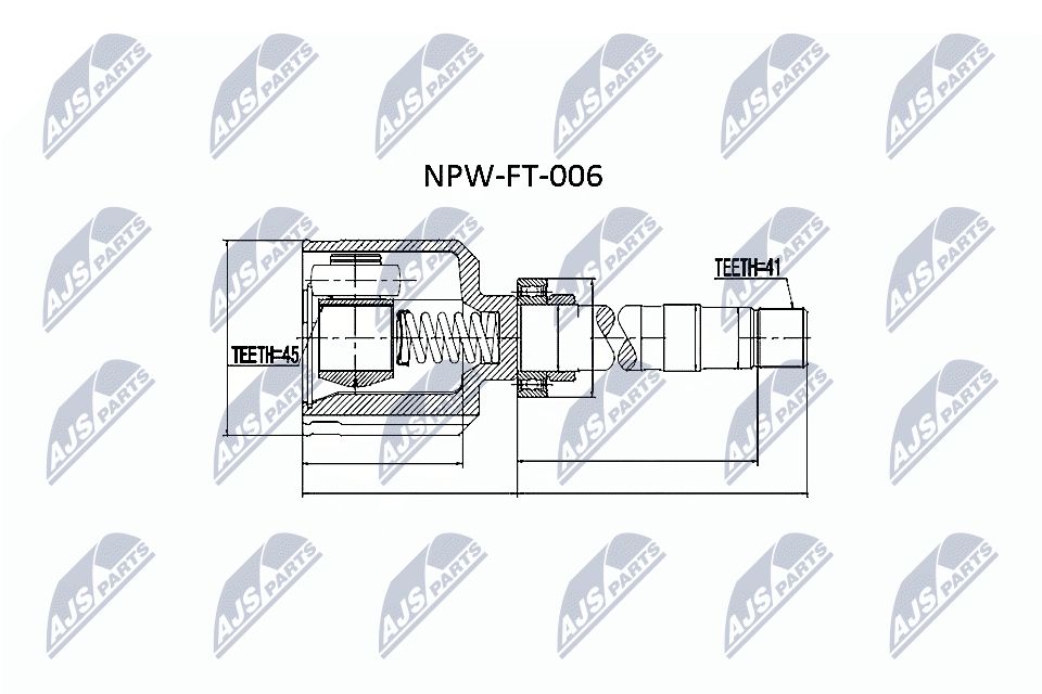 Jungčių komplektas, kardaninis velenas NTY NPW-FT-006