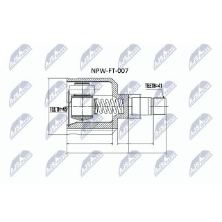 Jungčių komplektas, kardaninis velenas NTY NPW-FT-007