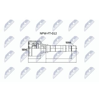 Jungčių komplektas, kardaninis velenas NTY NPW-FT-012