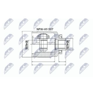 Jungčių komplektas, kardaninis velenas NTY NPW-HY-507