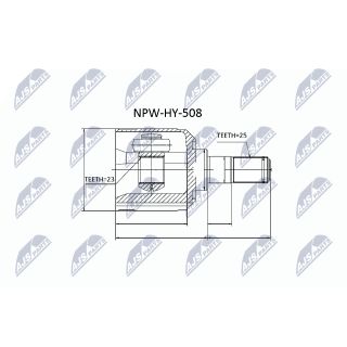 Jungčių komplektas, kardaninis velenas NTY NPW-HY-508