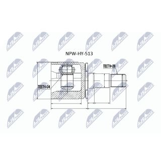 Jungčių komplektas, kardaninis velenas NTY NPW-HY-513