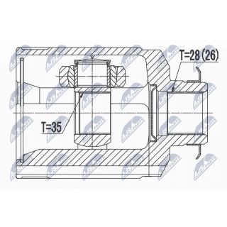 Jungčių komplektas, kardaninis velenas NTY NPW-HY-524