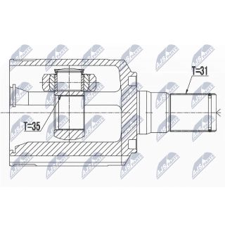 Jungčių komplektas, kardaninis velenas NTY NPW-HY-525