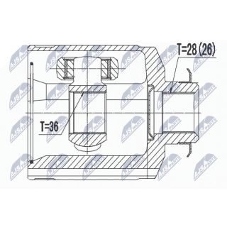 Jungčių komplektas, kardaninis velenas NTY NPW-HY-528