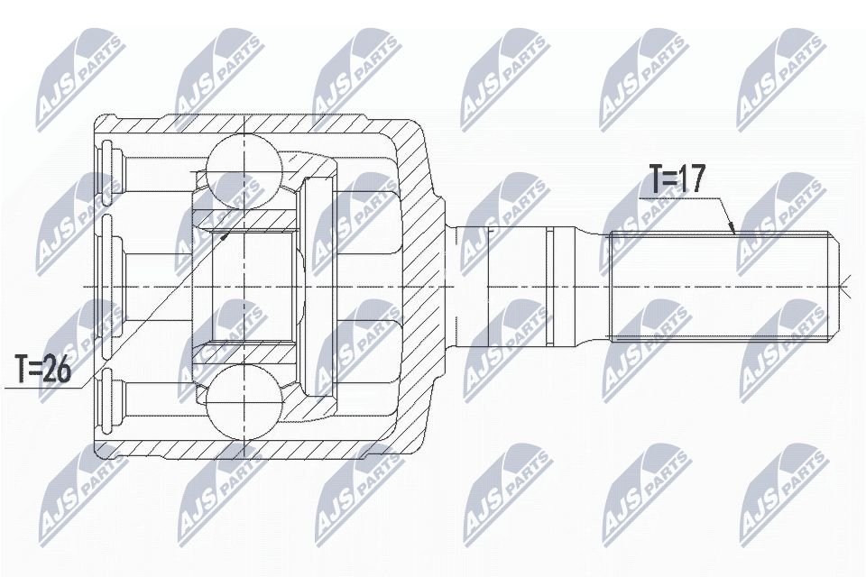 Jungčių komplektas, kardaninis velenas NTY NPW-IS-006