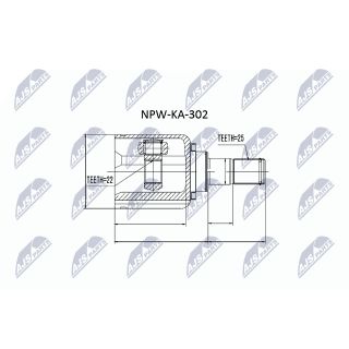Jungčių komplektas, kardaninis velenas NTY NPW-KA-302