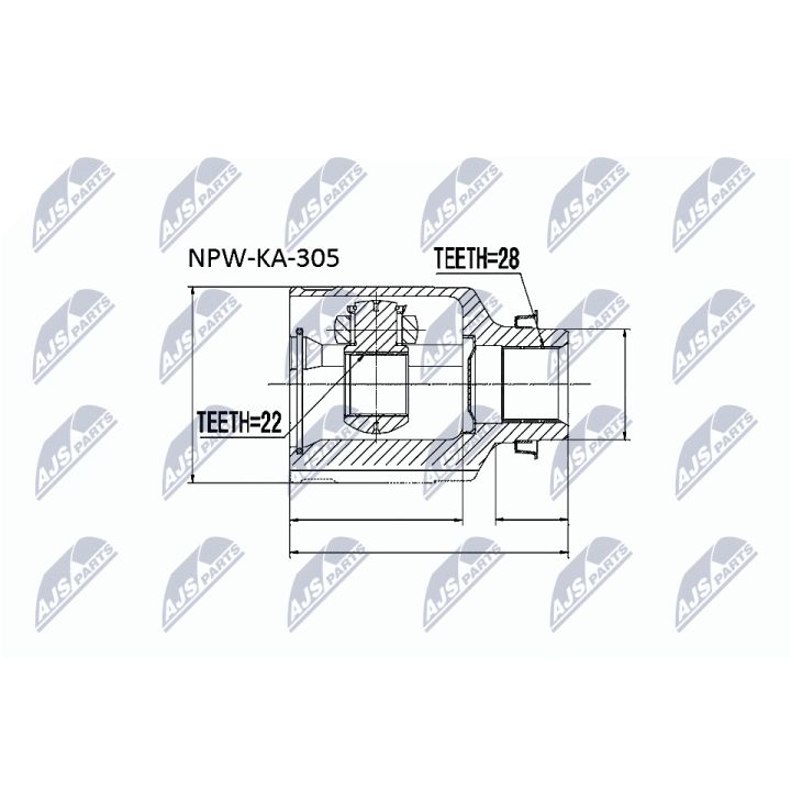 Jungčių komplektas, kardaninis velenas NTY NPW-KA-305