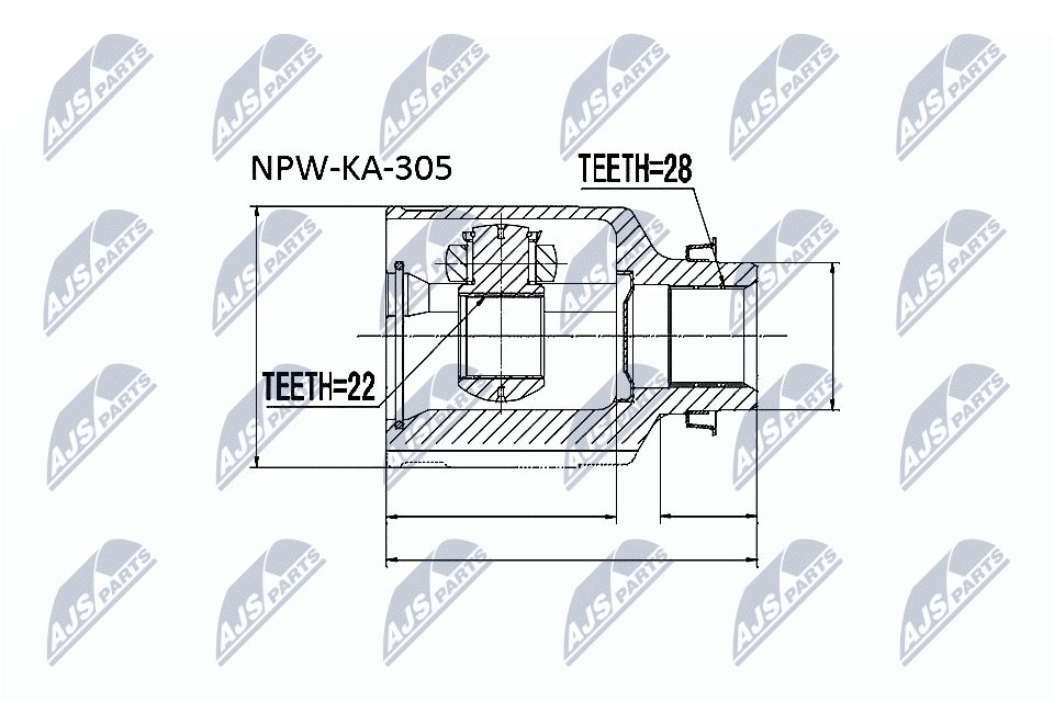 Jungčių komplektas, kardaninis velenas NTY NPW-KA-305