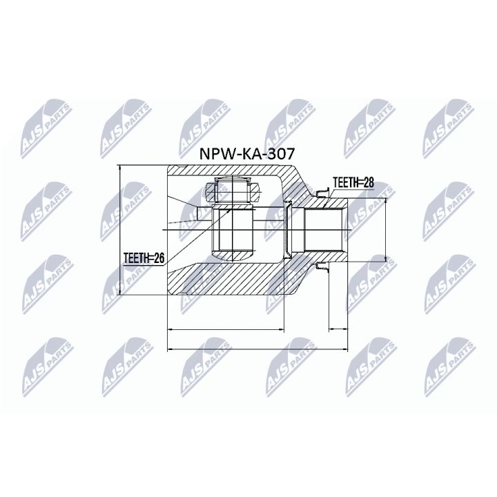 Jungčių komplektas, kardaninis velenas NTY NPW-KA-307