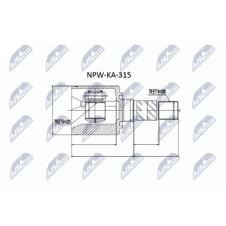 Jungčių komplektas, kardaninis velenas NTY NPW-KA-315