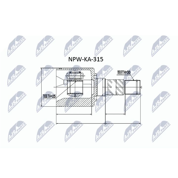 Jungčių komplektas, kardaninis velenas NTY NPW-KA-315
