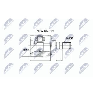 Jungčių komplektas, kardaninis velenas NTY NPW-KA-319