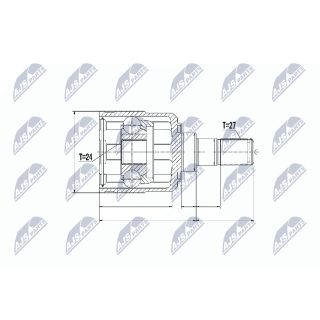 Jungčių komplektas, kardaninis velenas NTY NPW-KA-328