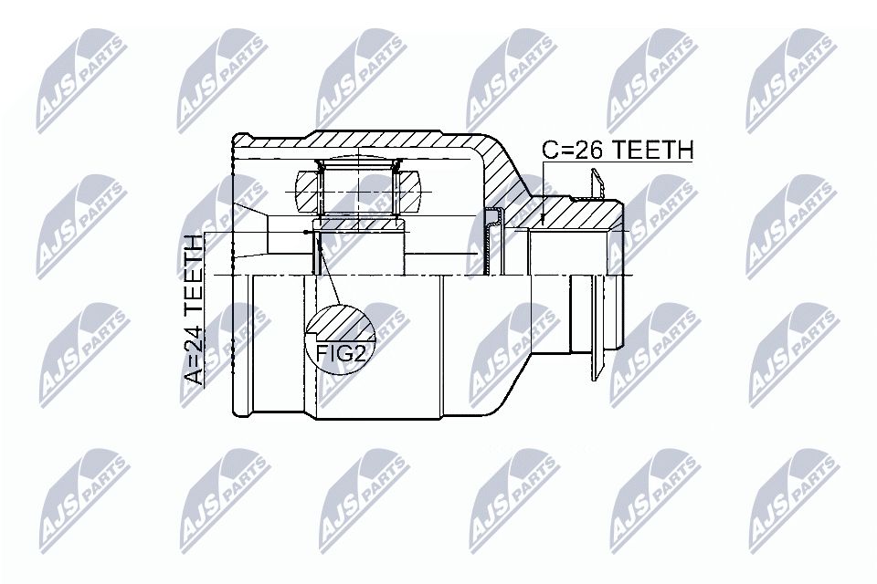 Jungčių komplektas, kardaninis velenas NTY NPW-KA-337