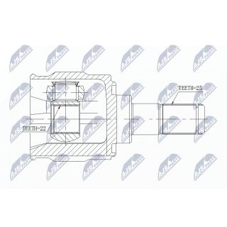 Jungčių komplektas, kardaninis velenas NTY NPW-KA-347