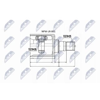 Jungčių komplektas, kardaninis velenas NTY NPW-LR-001