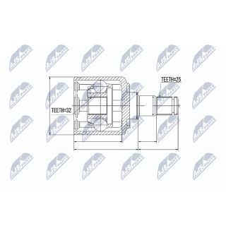 Jungčių komplektas, kardaninis velenas NTY NPW-LR-002