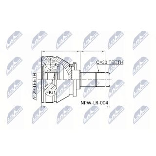 Jungčių komplektas, kardaninis velenas NTY NPW-LR-004