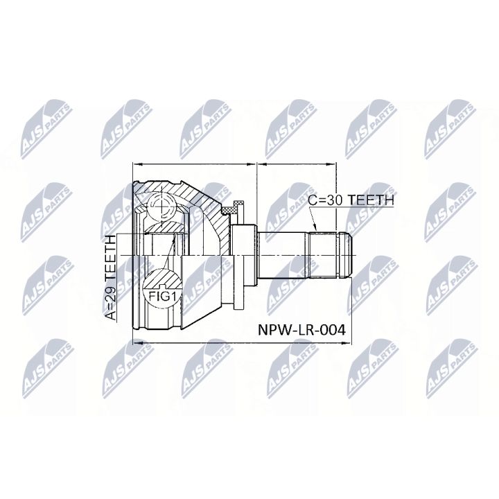 Jungčių komplektas, kardaninis velenas NTY NPW-LR-004