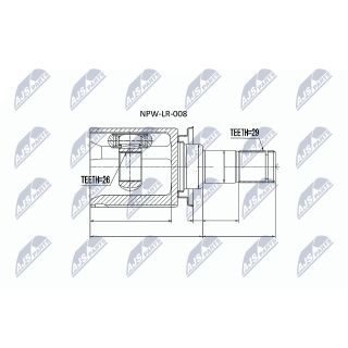 Jungčių komplektas, kardaninis velenas NTY NPW-LR-008