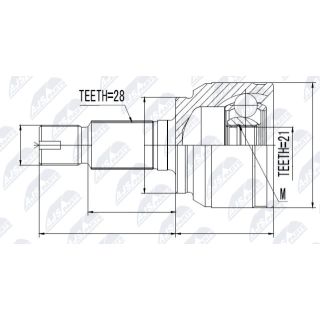 Jungčių komplektas, kardaninis velenas NTY NPW-LR-018
