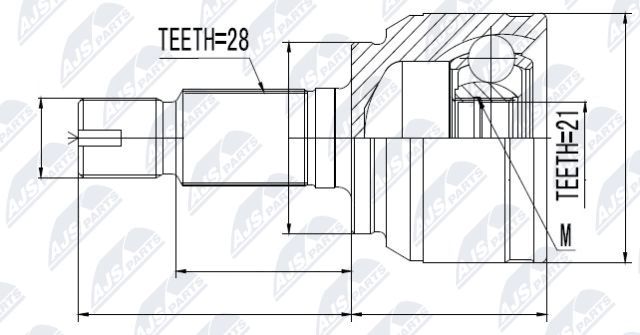 Jungčių komplektas, kardaninis velenas NTY NPW-LR-018