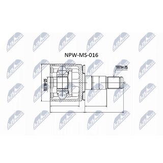 Jungčių komplektas, kardaninis velenas NTY NPW-MS-016
