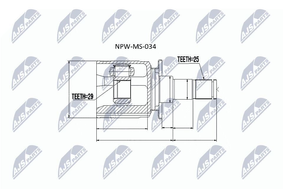 Jungčių komplektas, kardaninis velenas NTY NPW-MS-034