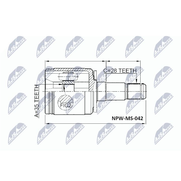 Jungčių komplektas, kardaninis velenas NTY NPW-MS-042