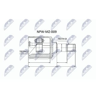 Jungčių komplektas, kardaninis velenas NTY NPW-MZ-009