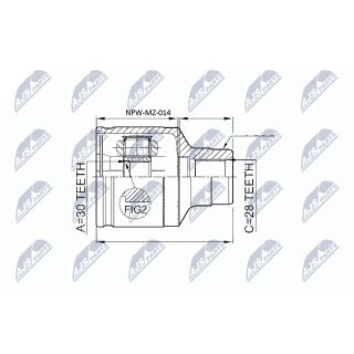 Jungčių komplektas, kardaninis velenas NTY NPW-MZ-014