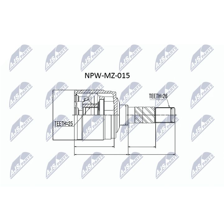 Jungčių komplektas, kardaninis velenas NTY NPW-MZ-015