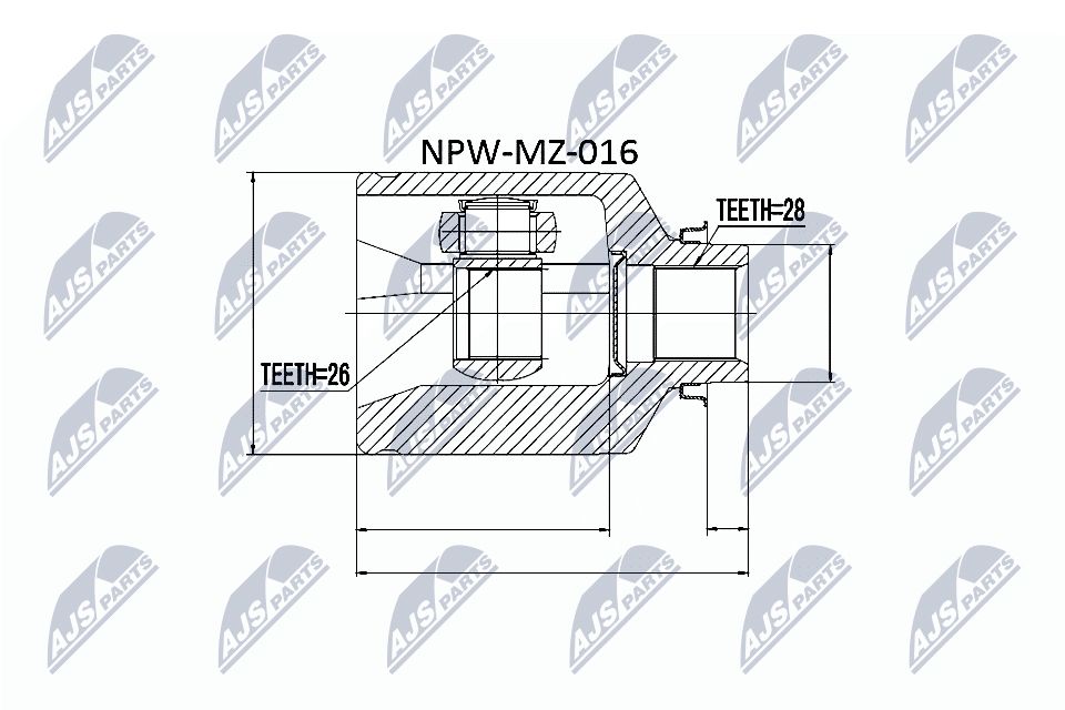 Jungčių komplektas, kardaninis velenas NTY NPW-MZ-016