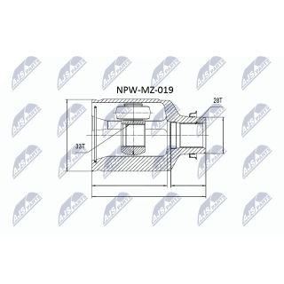 Jungčių komplektas, kardaninis velenas NTY NPW-MZ-019