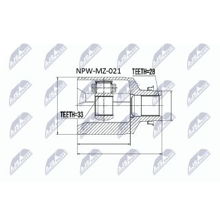 Jungčių komplektas, kardaninis velenas NTY NPW-MZ-021