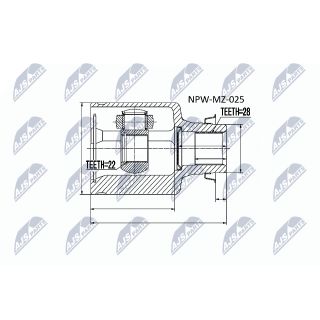 Jungčių komplektas, kardaninis velenas NTY NPW-MZ-025