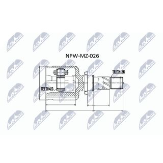Jungčių komplektas, kardaninis velenas NTY NPW-MZ-026
