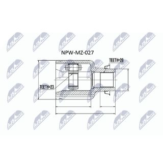 Jungčių komplektas, kardaninis velenas NTY NPW-MZ-027