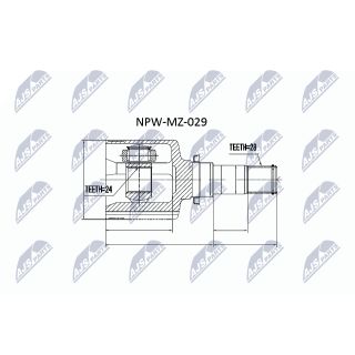 Jungčių komplektas, kardaninis velenas NTY NPW-MZ-029