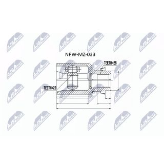 Jungčių komplektas, kardaninis velenas NTY NPW-MZ-033