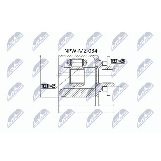 Jungčių komplektas, kardaninis velenas NTY NPW-MZ-034
