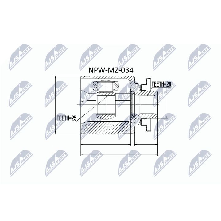 Jungčių komplektas, kardaninis velenas NTY NPW-MZ-034